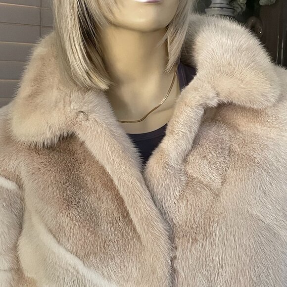 Women Beautiful Shadow Authentic Mink Fur 3/4 Coat Sz 10-12 - Picture 2 of 9
